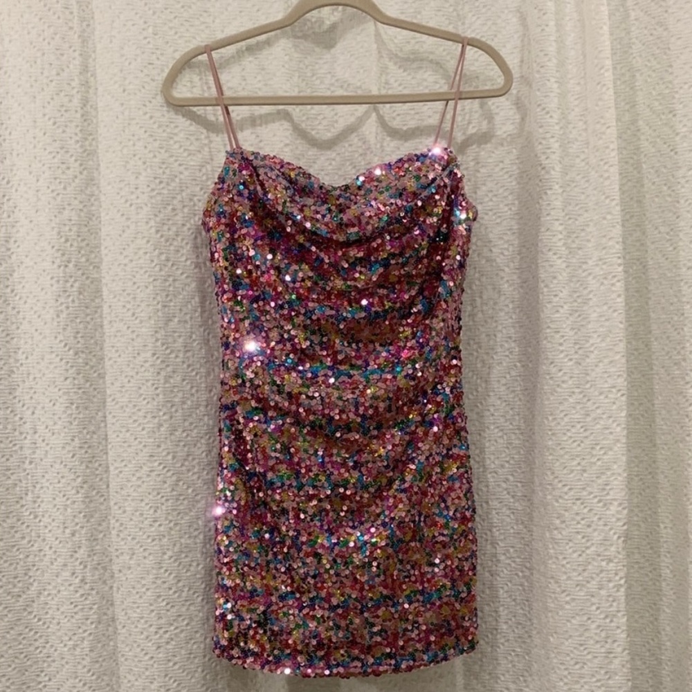 Rainbow Sequin Mini Dress - Perfect for Taylor Swift Eras Tour!